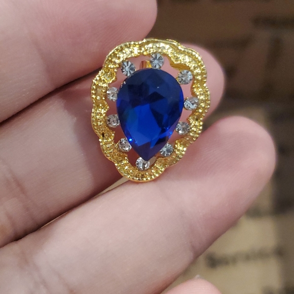 💎💧Vintage style blue crystal water drop brootch - Picture 6 of 7